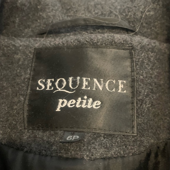 Vintage SEQUENCE Petite Gray Wool Blend Coat Jacket 6P Made in Romania - Picture 2 of 12